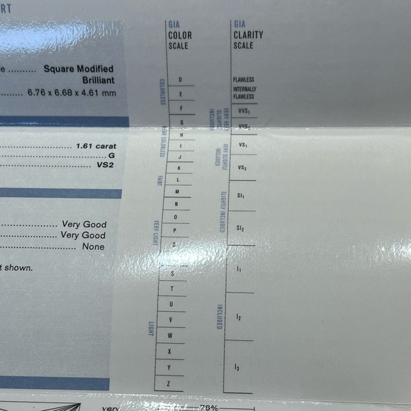 Princess cut / Platinum 1.61 Carat / G / VS2 / Diamond Ring - Picture 5 of 12